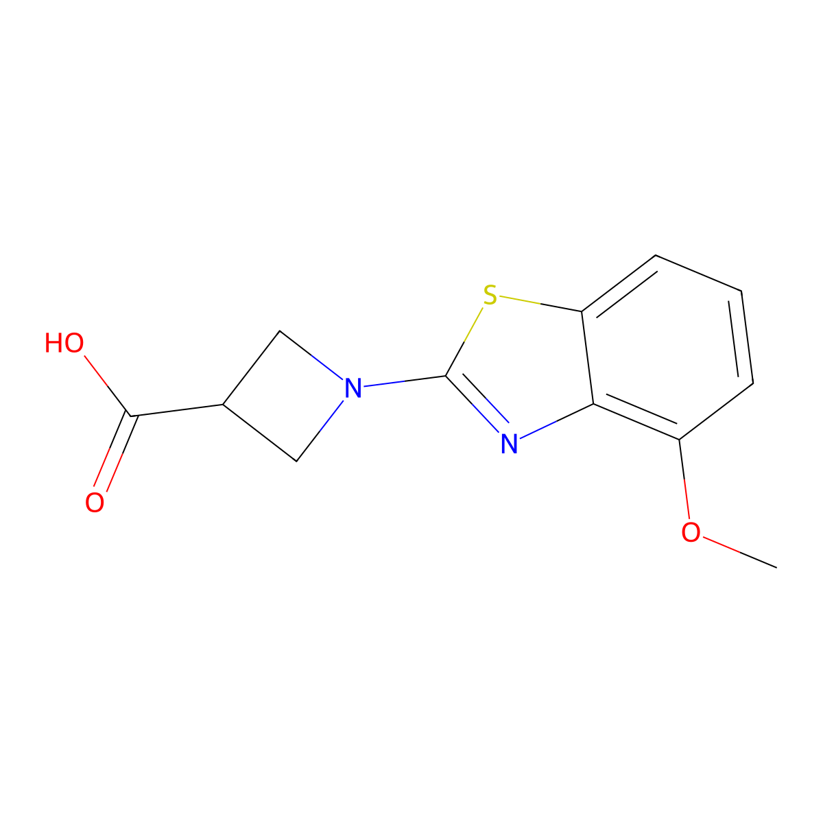 1-(4-Methoxy-1,3-benzothiazol-2-yl)azetidine-3-carboxylic acid molecular structure, CAS 1283108-96-2
