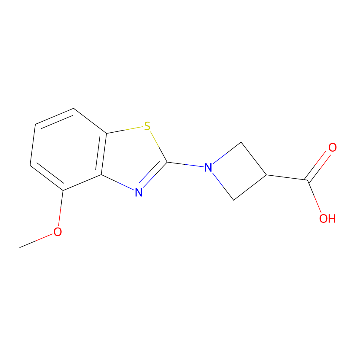 1-(4-Methoxy-1,3-benzothiazol-2-yl)azetidine-3-carboxylic acid molecular structure, CAS 1283108-96-2