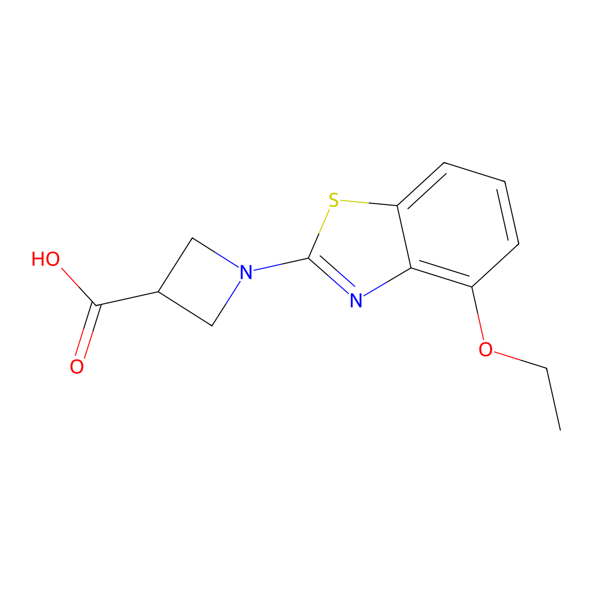 1-(4-Ethoxy-1,3-benzothiazol-2-yl)azetidine-3-carboxylic acid molecular structure, CAS 1283108-97-3