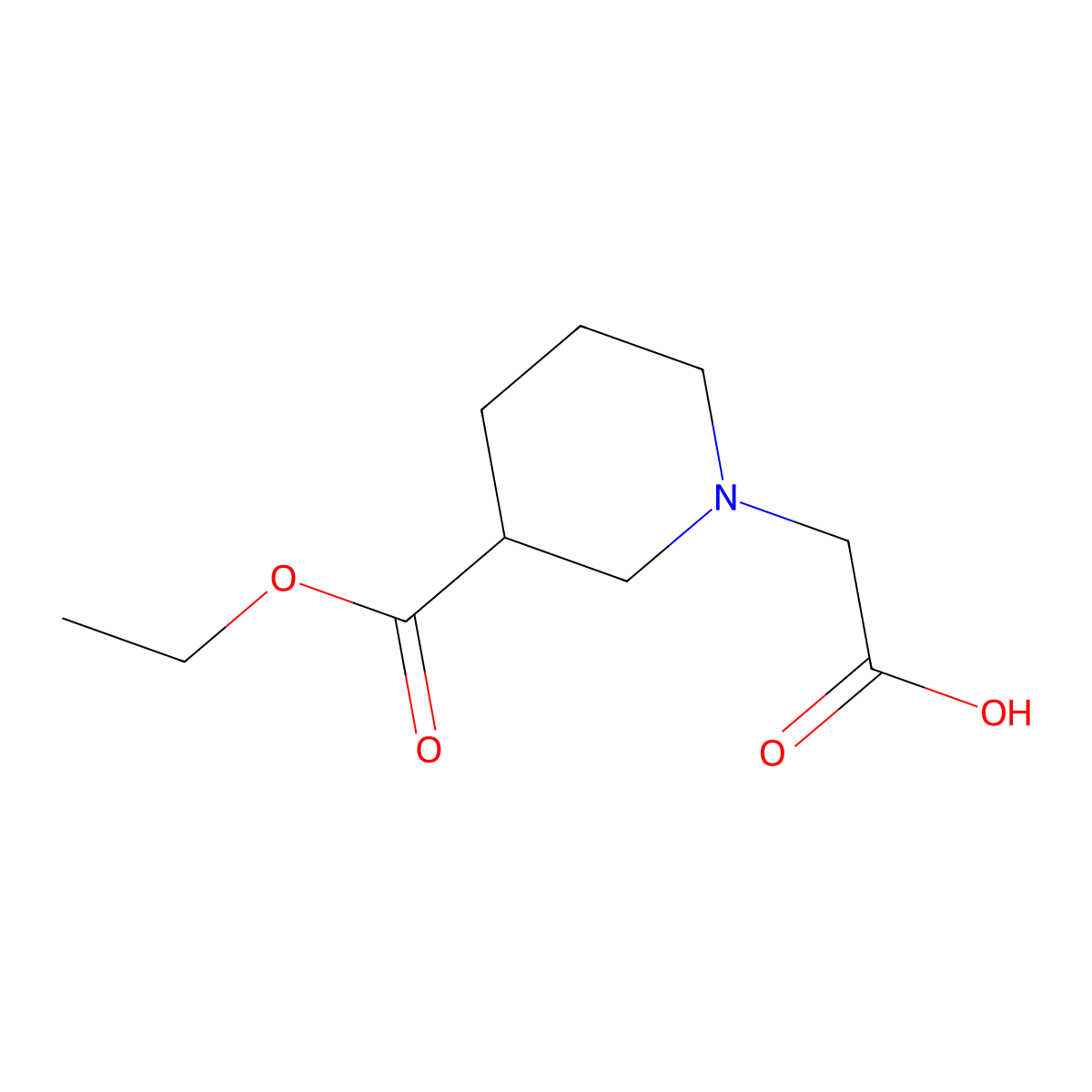 2-[3-(Ethoxycarbonyl)piperidin-1-yl]acetic acid molecular structure, CAS 1283109-01-2