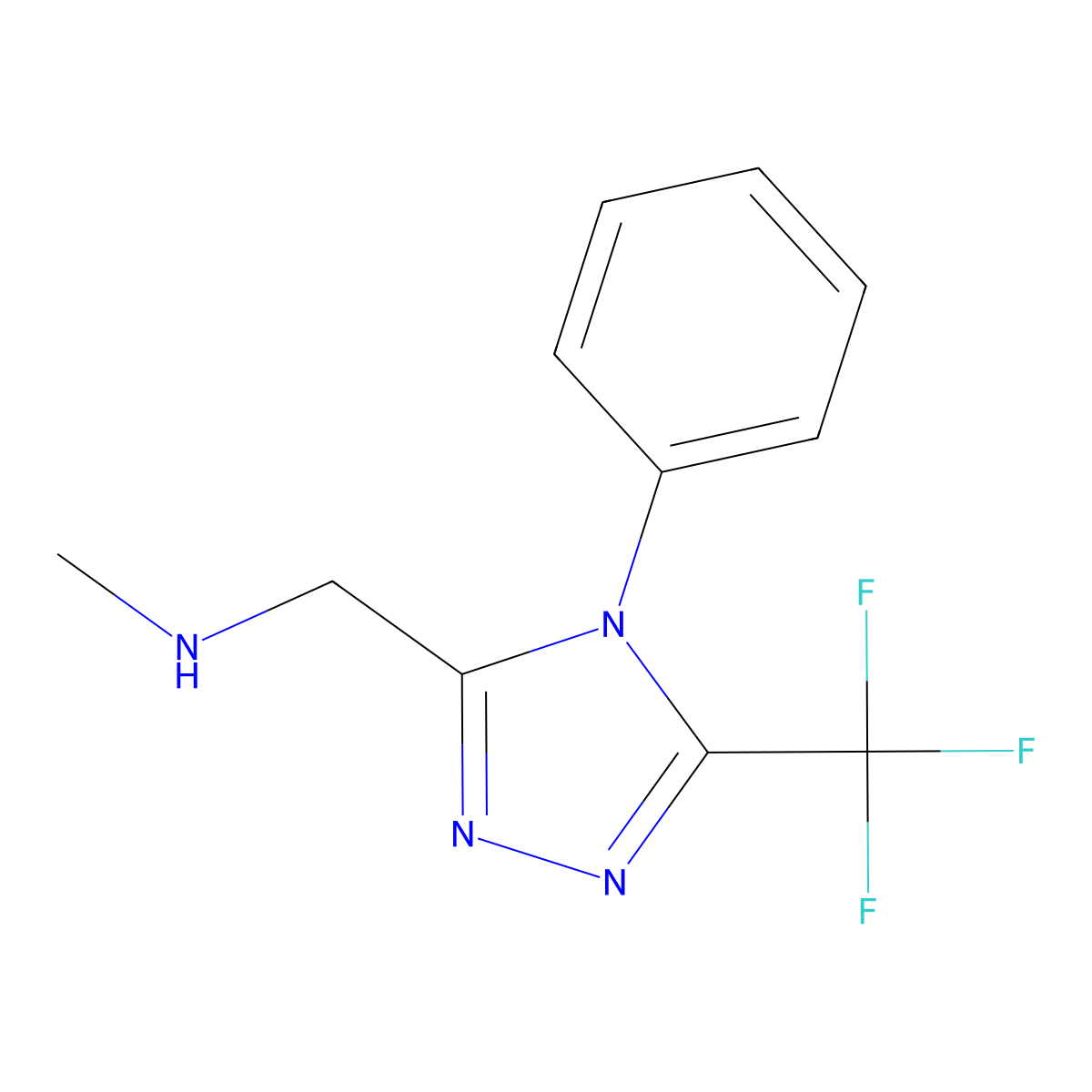 methyl({[4-phenyl-5-(trifluoromethyl)-4H-1,2,4-triazol-3-yl]methyl})amine molecular structure, CAS 1283109-09-0