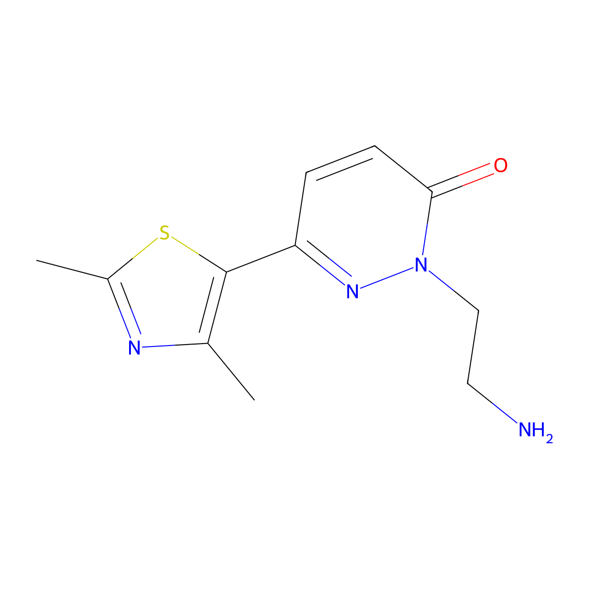 2-(2-aminoethyl)-6-(2,4-dimethyl-1,3-thiazol-5-yl)pyridazin-3(2H)-one molecular structure, CAS 1283109-18-1