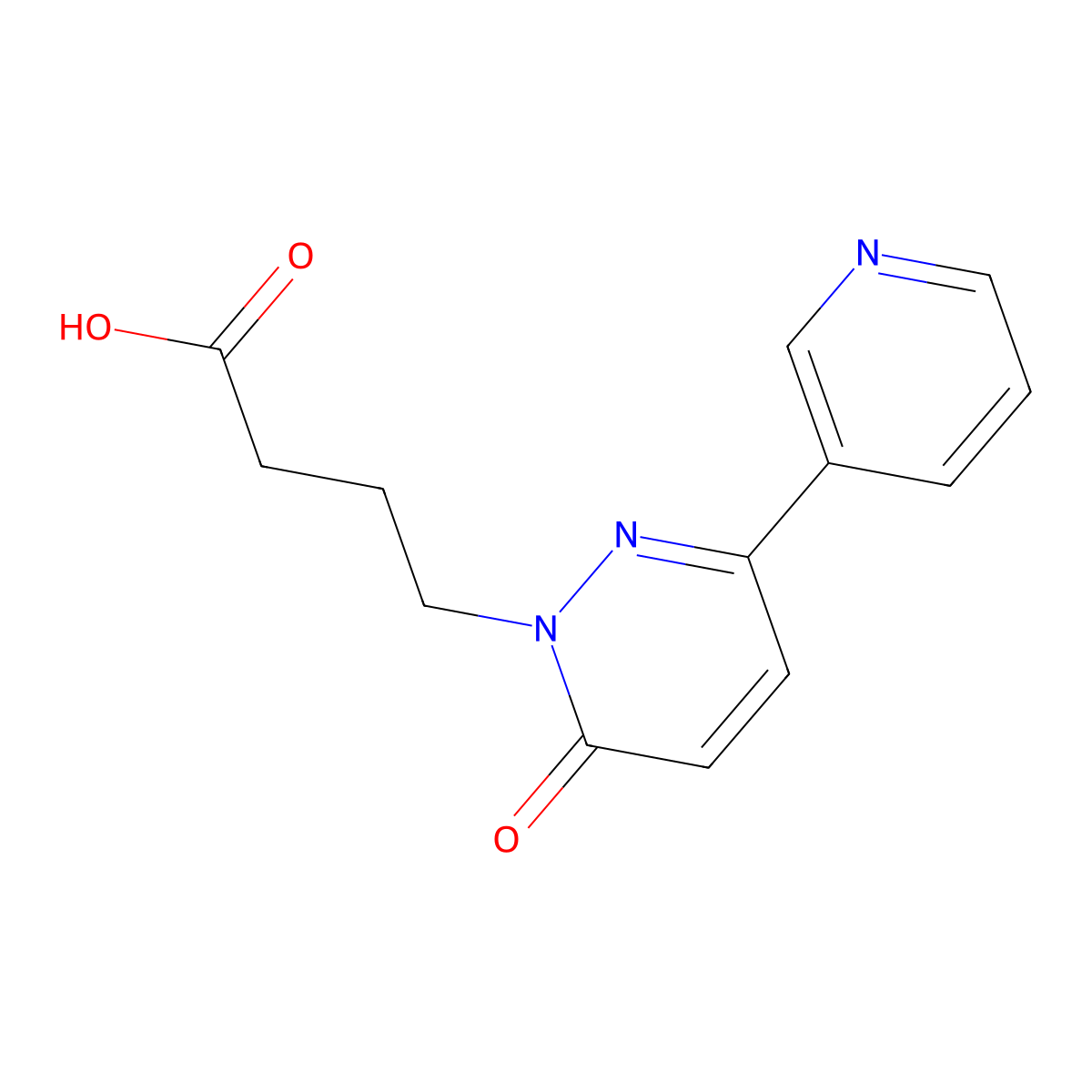 4-(6-oxo-3-pyridin-3-ylpyridazin-1(6H)-yl)butanoic acid molecular structure, CAS 1283109-19-2
