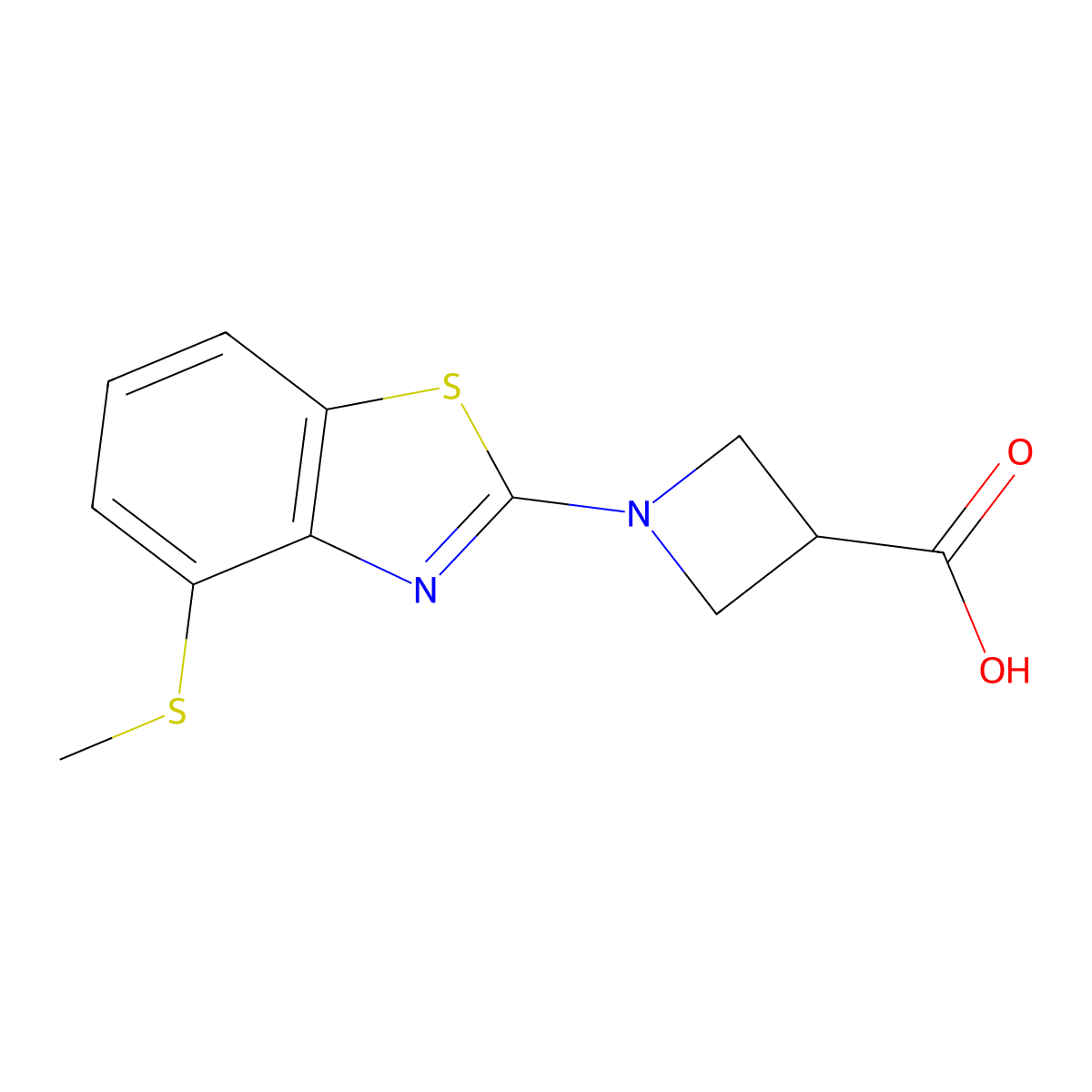 1-[4-(Methylthio)-1,3-benzothiazol-2-yl]azetidine-3-carboxylic acid molecular structure, CAS 1283109-20-5