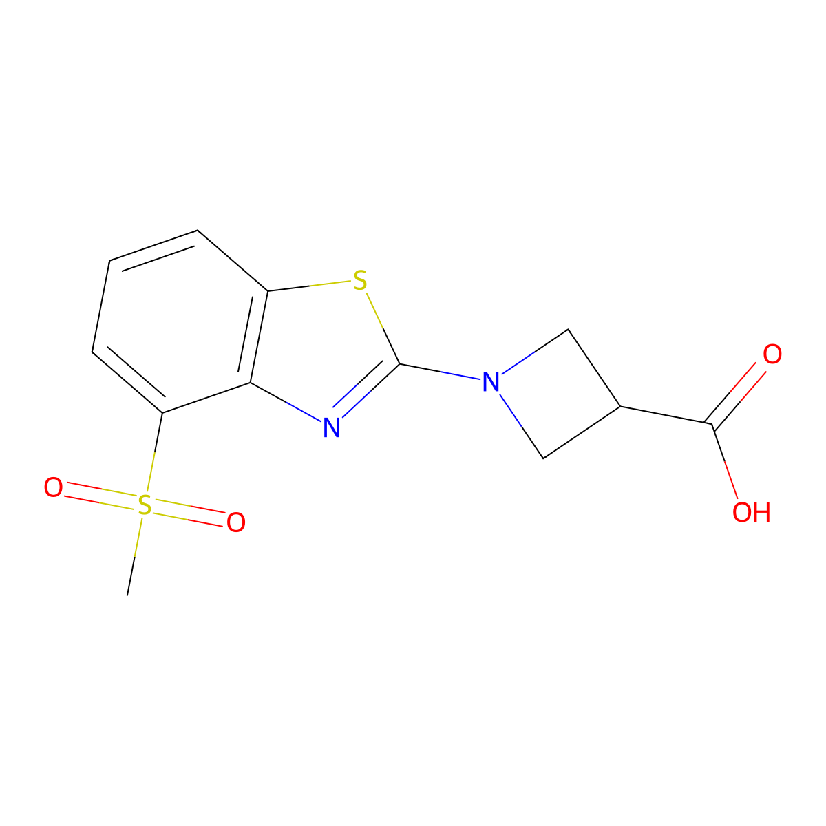 1-[4-(Methylsulfonyl)-1,3-benzothiazol-2-yl]azetidine-3-carboxylic acid molecular structure, CAS 1283109-21-6