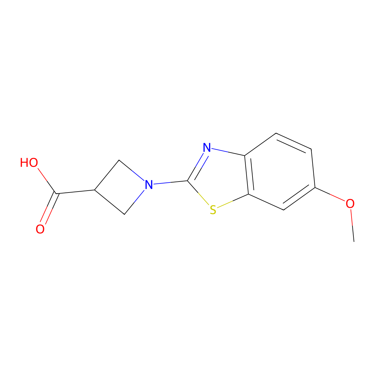 1-(6-Methoxy-1,3-benzothiazol-2-yl)azetidine-3-carboxylic acid molecular structure, CAS 1283109-40-9