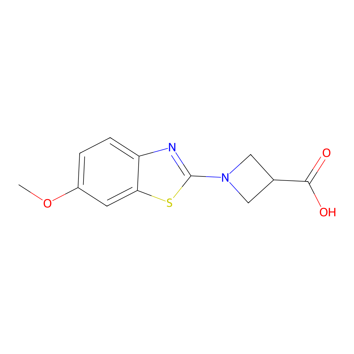 1-(6-Methoxy-1,3-benzothiazol-2-yl)azetidine-3-carboxylic acid molecular structure, CAS 1283109-40-9