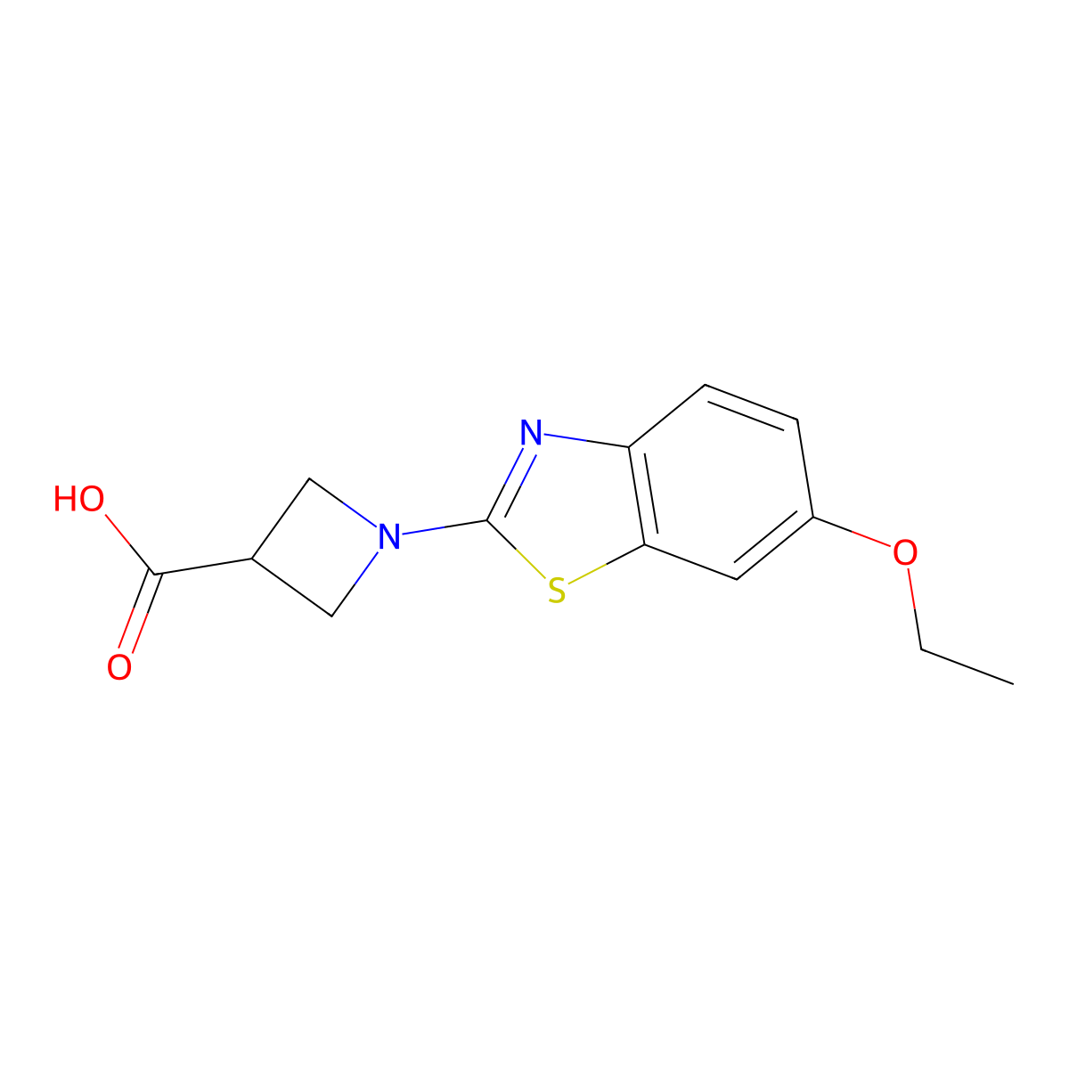 1-(6-Ethoxy-1,3-benzothiazol-2-yl)azetidine-3-carboxylic acid molecular structure, CAS 1283109-43-2
