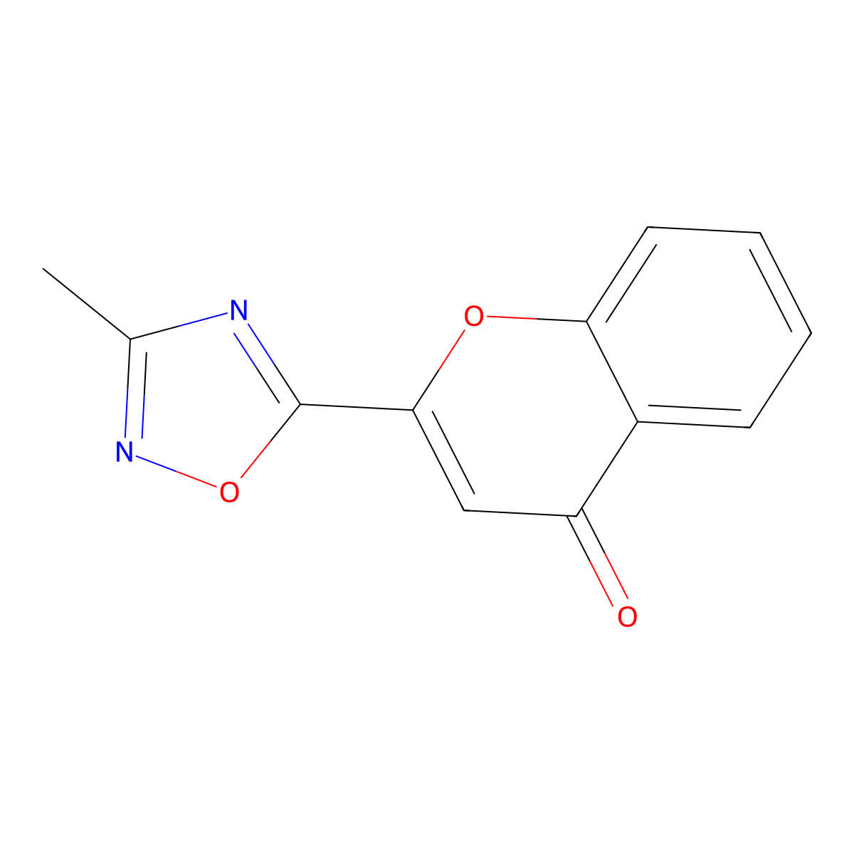 2-(3-methyl-1,2,4-oxadiazol-5-yl)-4H-chromen-4-one molecular structure, CAS 1283109-44-3