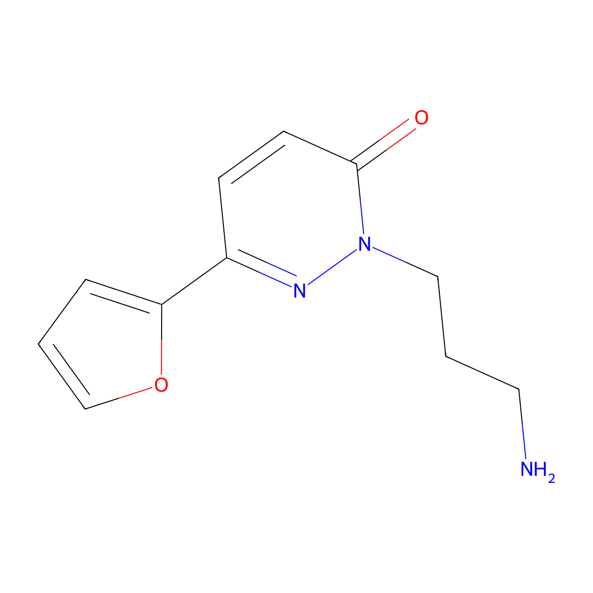 2-(3-aminopropyl)-6-(2-furyl)pyridazin-3(2H)-one molecular structure, CAS 1283109-47-6