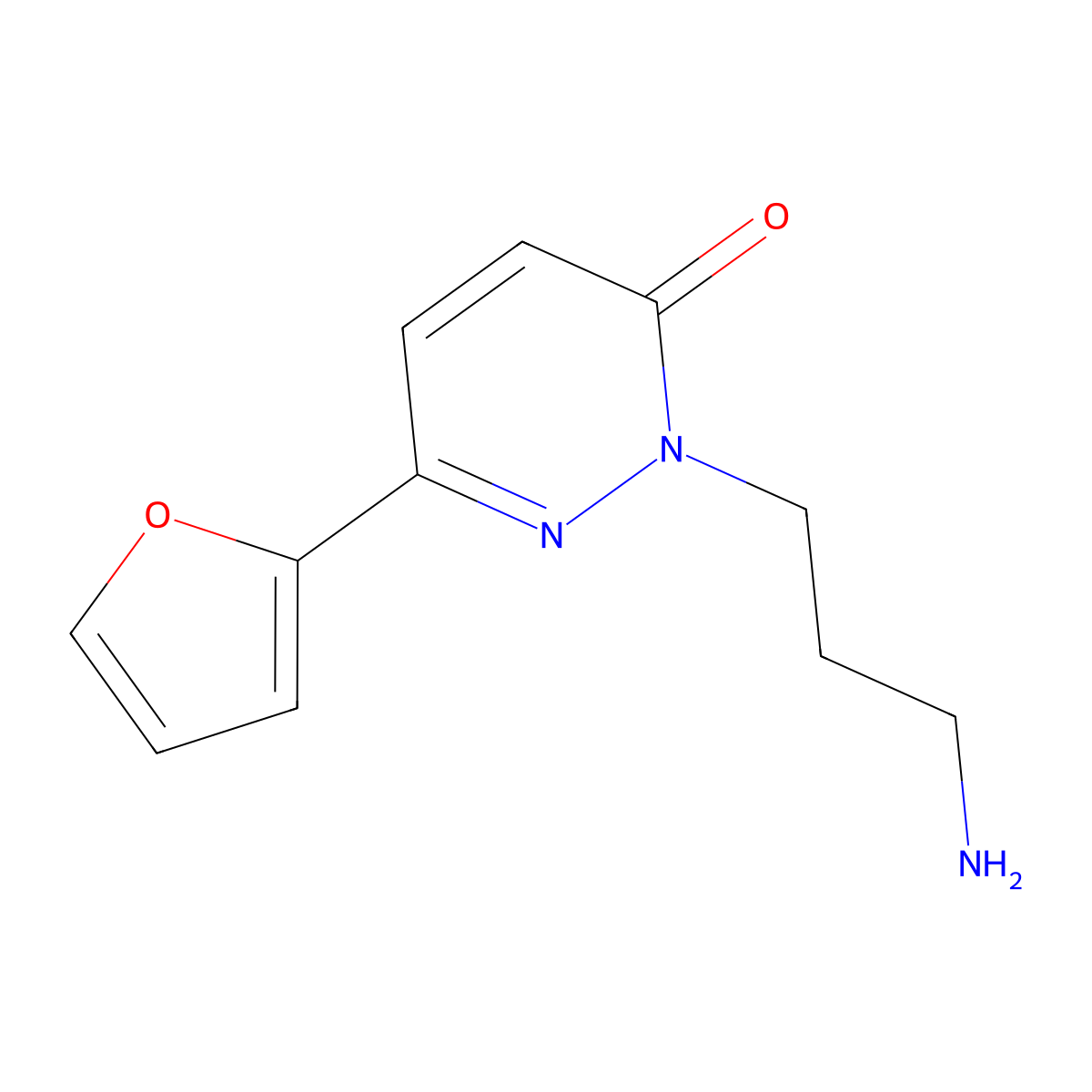 2-(3-aminopropyl)-6-(2-furyl)pyridazin-3(2H)-one molecular structure, CAS 1283109-47-6
