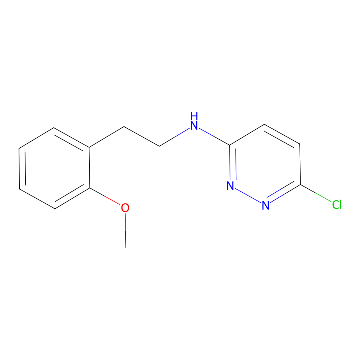 6-chloro-N-[2-(2-methoxyphenyl)ethyl]pyridazin-3-amine molecular structure, CAS 1283109-48-7