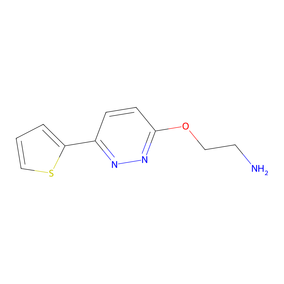 (2-([6-(2-Thienyl)pyridazin-3-YL]oxy)ethyl)amine molecular structure, CAS 1283109-49-8