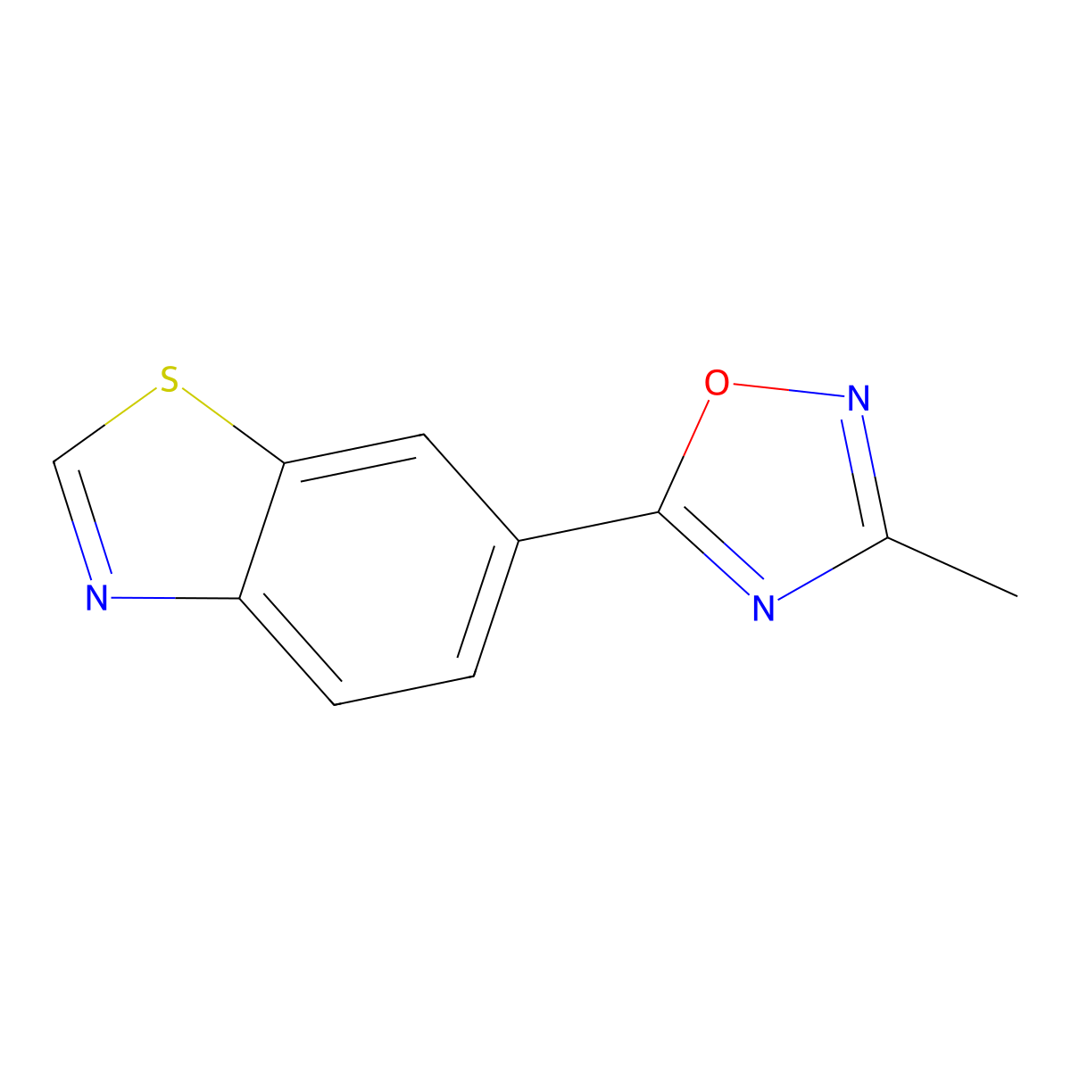 6-(3-Methyl-1,2,4-oxadiazol-5-yl)-1,3-benzothiazole molecular structure, CAS 1283109-53-4
