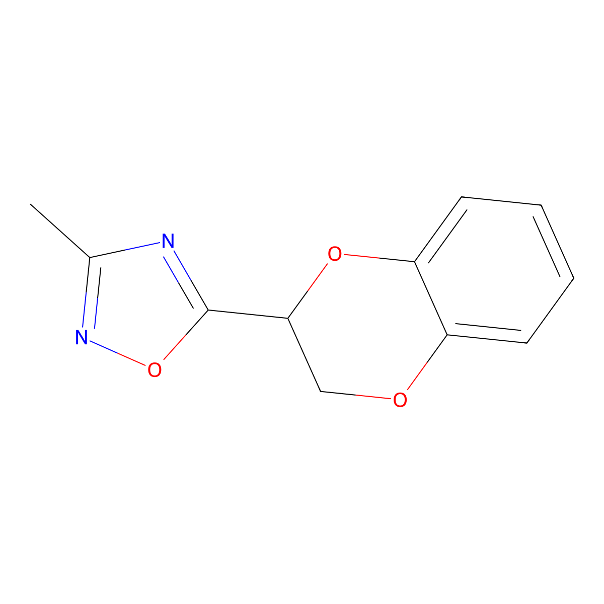 5-(2,3-Dihydro-1,4-benzodioxin-2-yl)-3-methyl-1,2,4-oxadiazole molecular structure, CAS 1283109-54-5