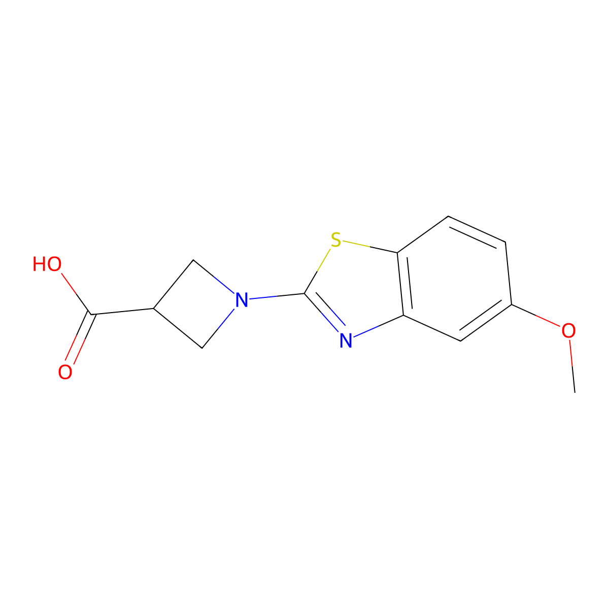 1-(5-Methoxy-1,3-benzothiazol-2-yl)azetidine-3-carboxylic acid molecular structure, CAS 1283109-60-3