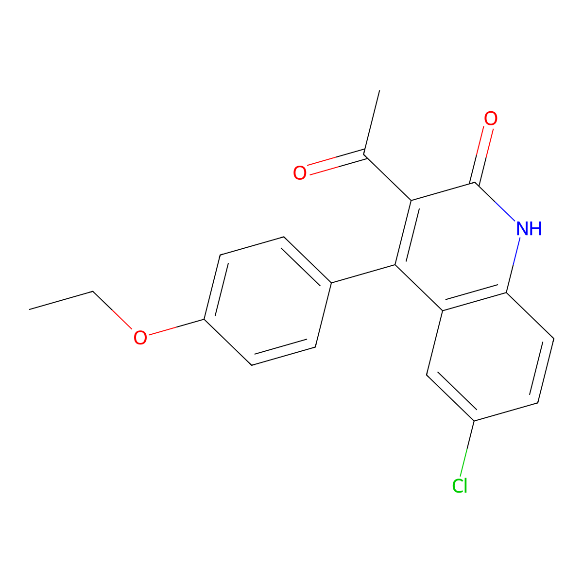 3-acetyl-6-chloro-4-(4-ethoxyphenyl)quinolin-2(1H)-one molecular structure, CAS 1283109-71-6