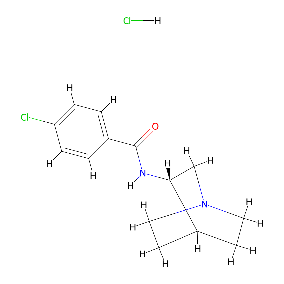 (S)-4-Chloro-N-(quinuclidin-3-yl)benzamide hydrochloride molecular structure, CAS 128311-08-0