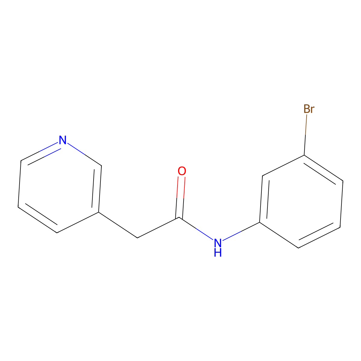 N-(3-bromophenyl)-2-(pyridin-3-yl)acetamide molecular structure, CAS 1283114-92-0