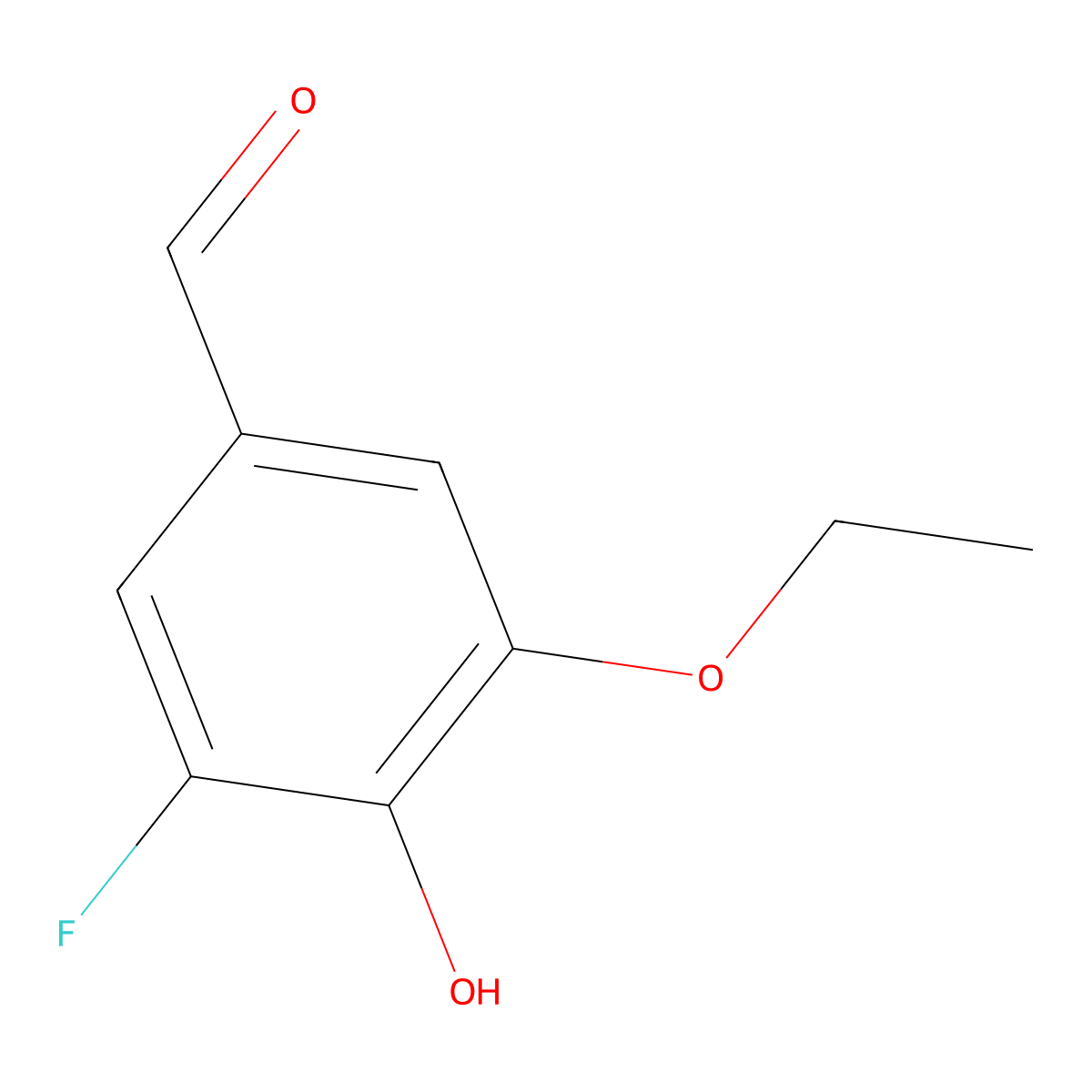 3-Ethoxy-5-fluoro-4-hydroxybenzaldehyde molecular structure, CAS 1283117-77-0