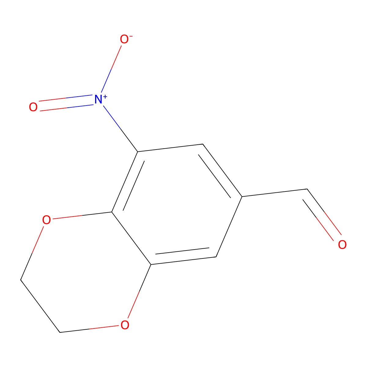 8-Nitro-2,3-dihydro-1,4-benzodioxine-6-carbaldehyde molecular structure, CAS 1283118-07-9