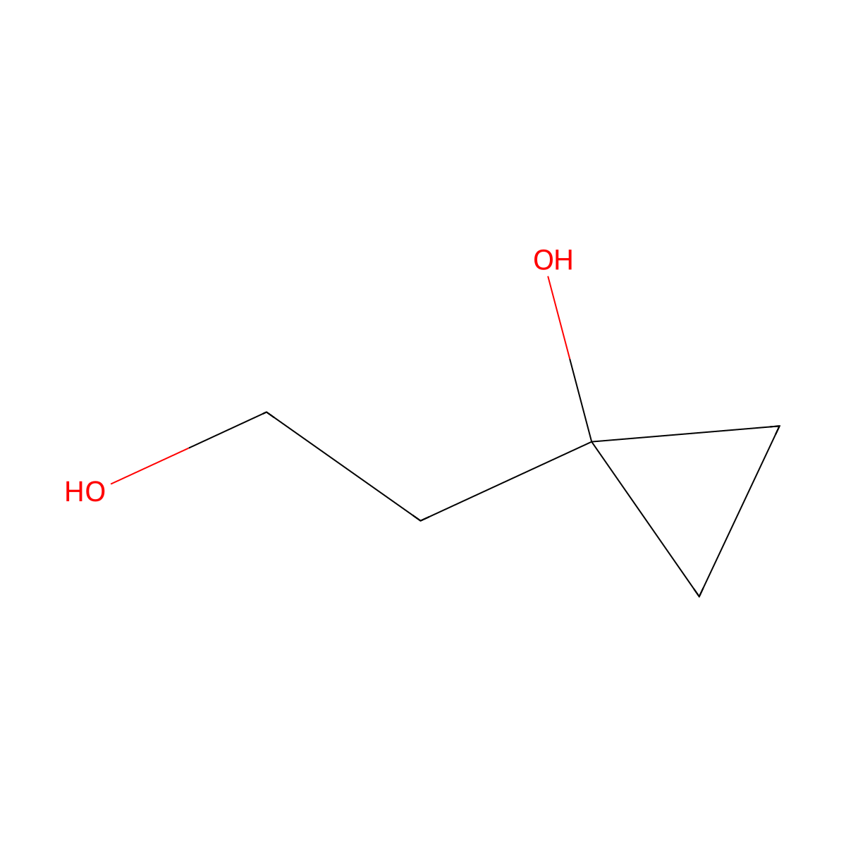 1-(2-Hydroxyethyl)cyclopropan-1-ol molecular structure, CAS 128312-78-7