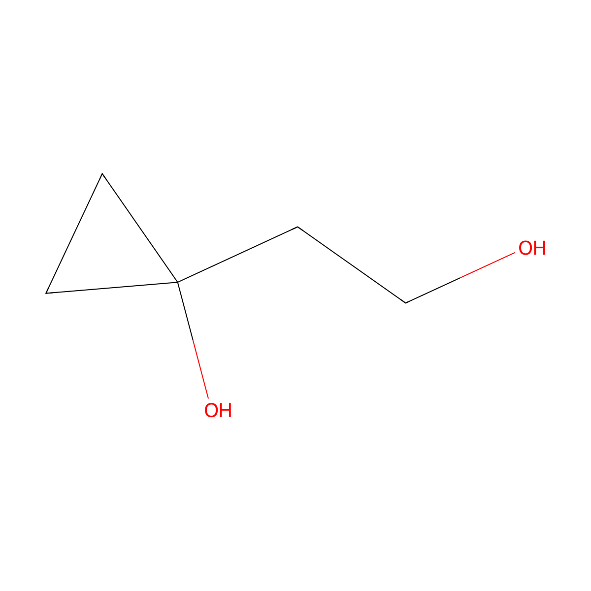 1-(2-Hydroxyethyl)cyclopropan-1-ol molecular structure, CAS 128312-78-7