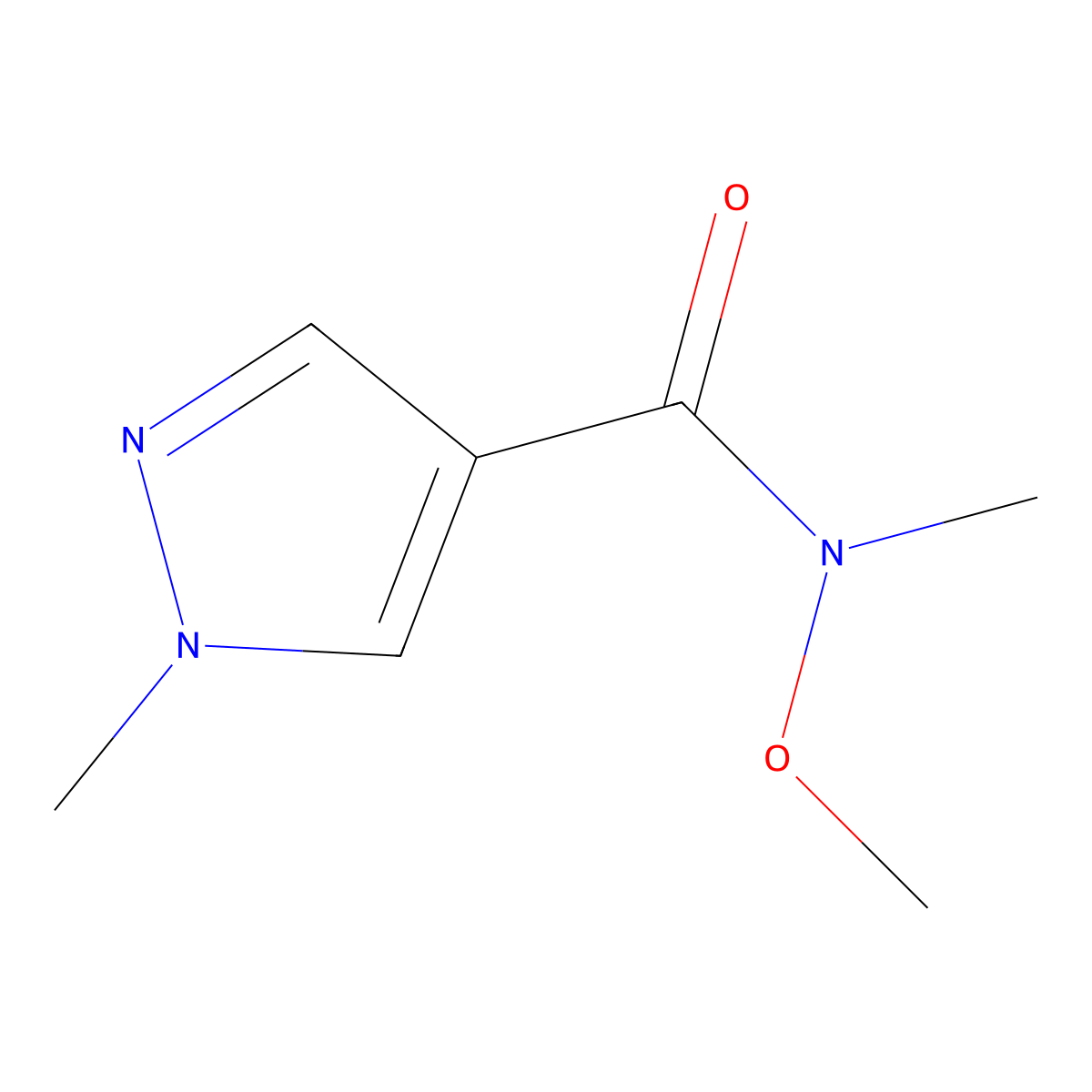 N-methoxy-N,1-dimethyl-1H-pyrazole-4-carboxamide molecular structure, CAS 1283120-11-5