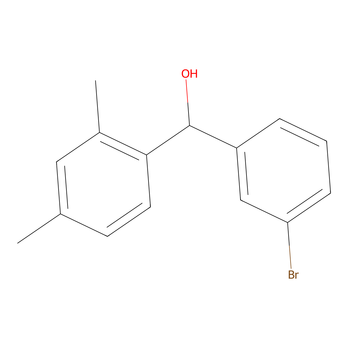 (3-Bromophenyl)(2,4-dimethylphenyl)methanol molecular structure, CAS 1283124-87-7