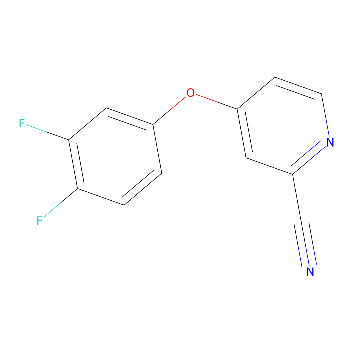 4-(3,4-Difluorophenoxy)pyridine-2-carbonitrile molecular structure, CAS 1283125-54-1