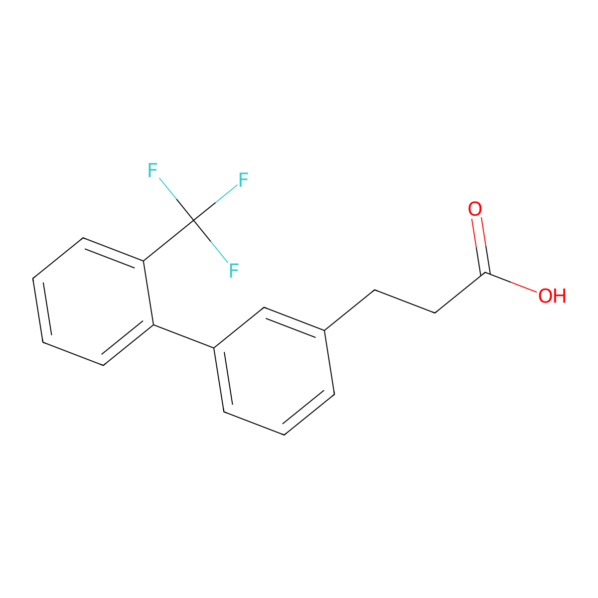 3-(2'-(Trifluoromethyl)-[1,1'-biphenyl]-3-yl)propanoic acid molecular structure, CAS 1283130-68-6