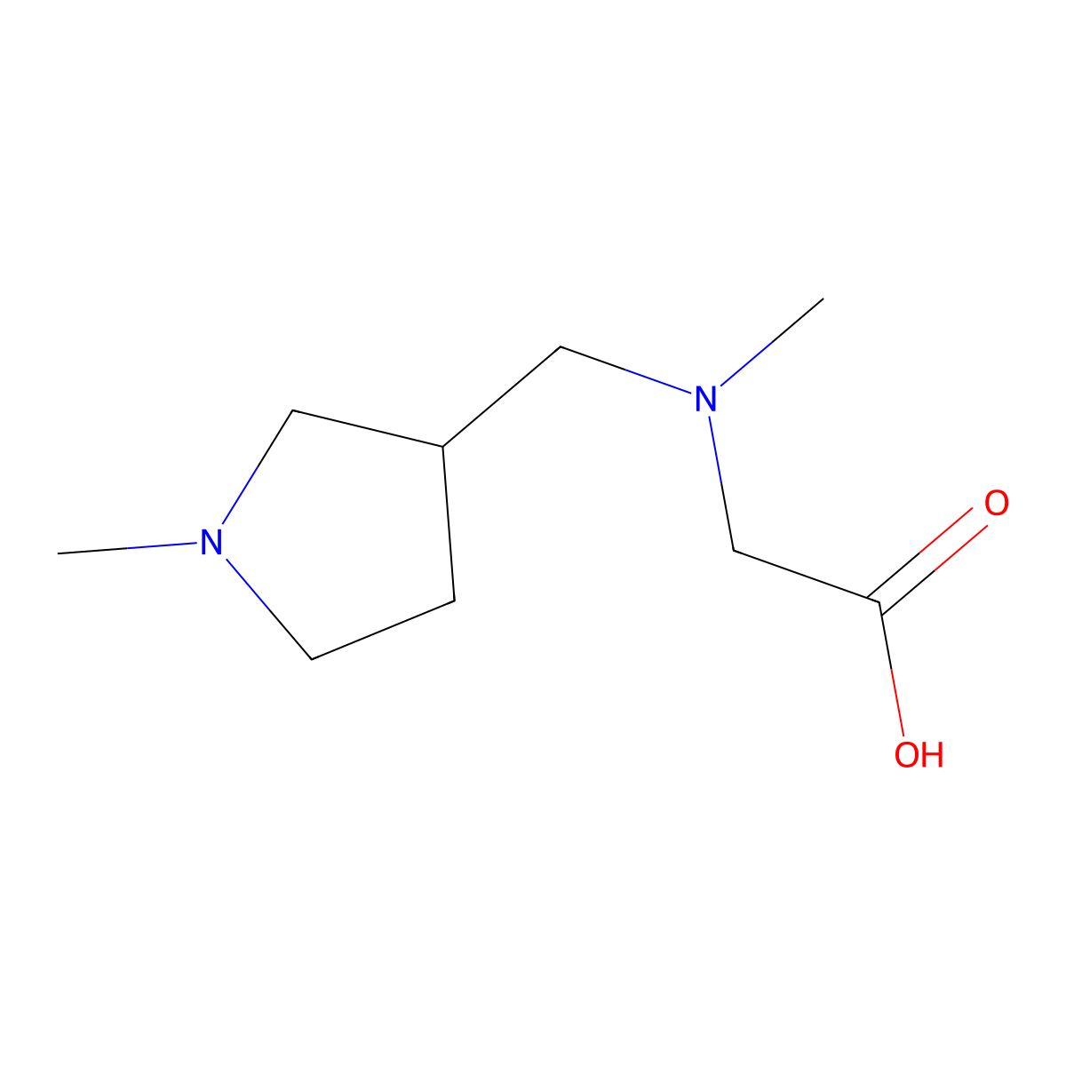 [Methyl-(1-methyl-pyrrolidin-3-ylmethyl)-amino]-acetic acid molecular structure, CAS 1283137-61-0