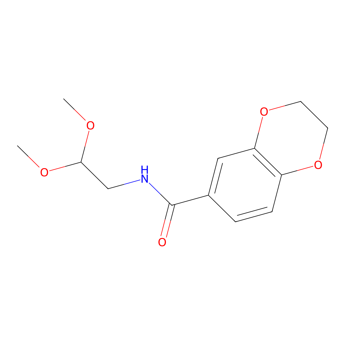 N-(2,2-Dimethoxyethyl)-2,3-dihydro-1,4-benzodioxin-6-carboxamide molecular structure, CAS 1283159-12-5
