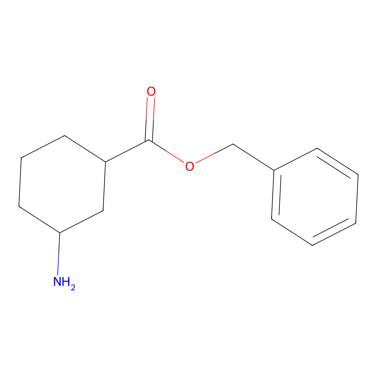 Benzyl 3-aminocyclohexane-1-carboxylate molecular structure, CAS 1283161-55-6