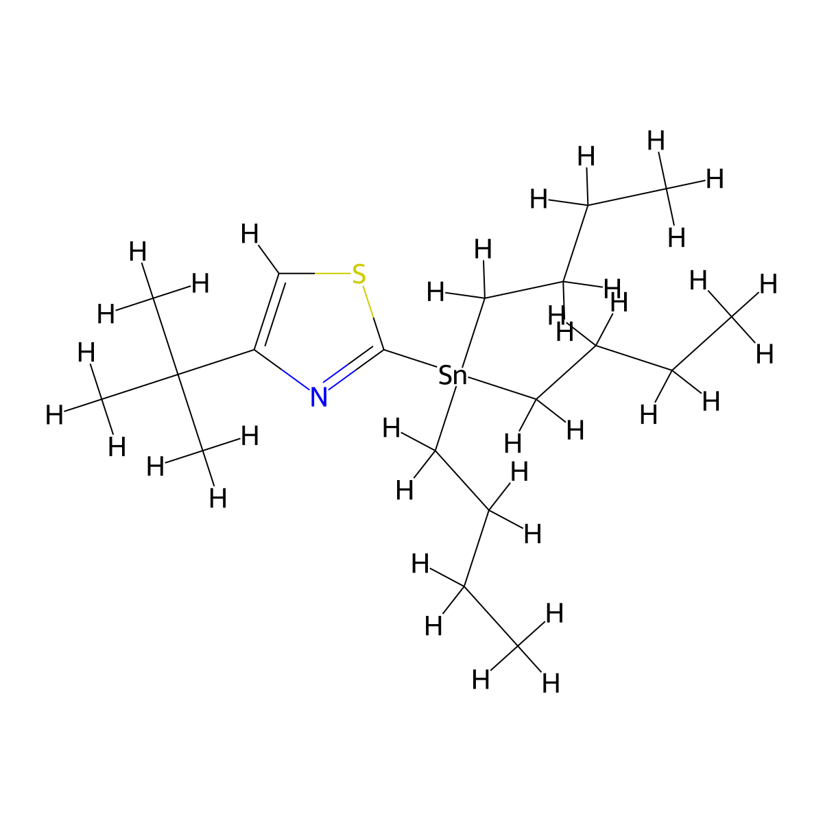 4-Tert-butyl-2-(tributylstannyl)thiazole molecular structure, CAS 1283176-34-0