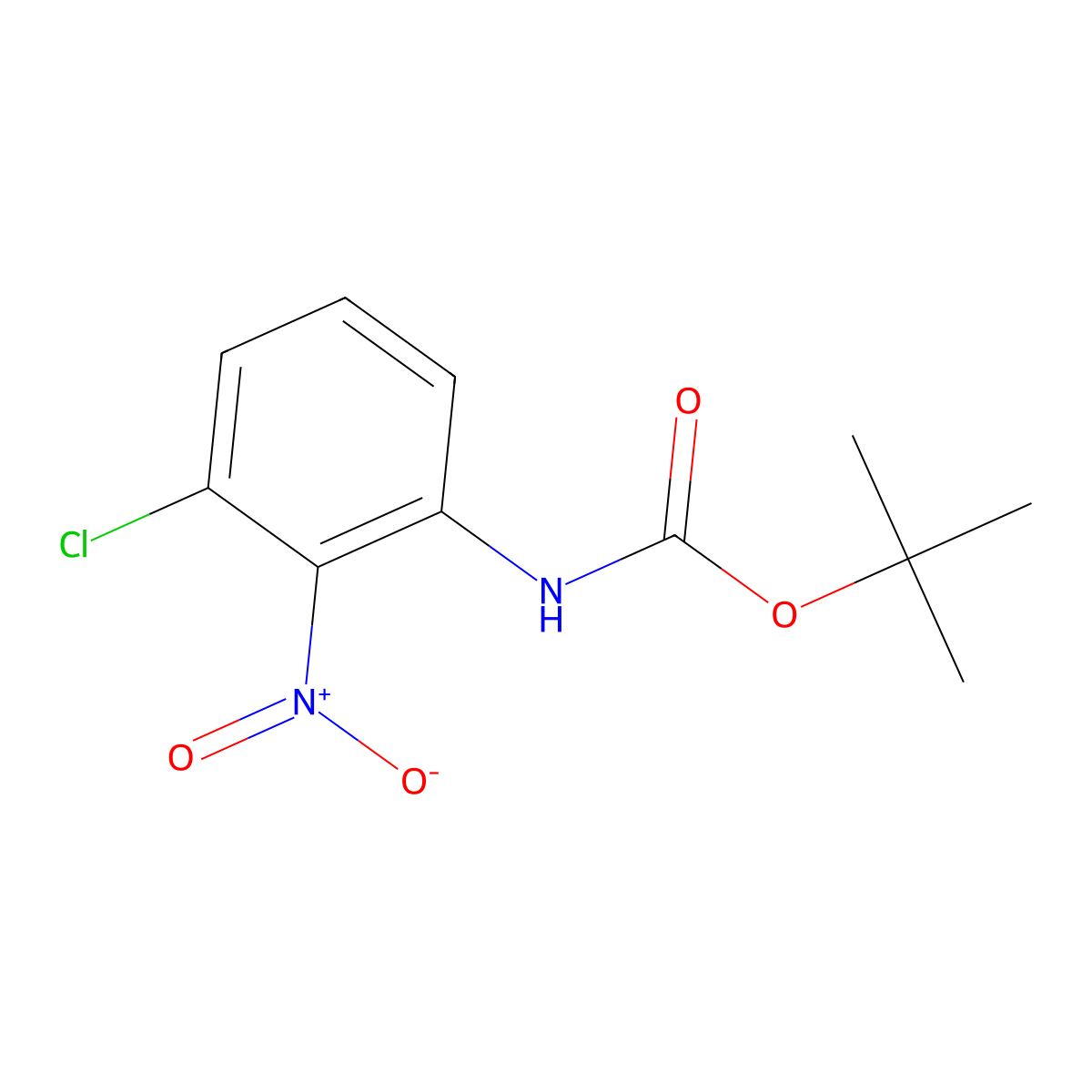 tert-Butyl (3-chloro-2-nitrophenyl)carbamate molecular structure, CAS 1283176-45-3