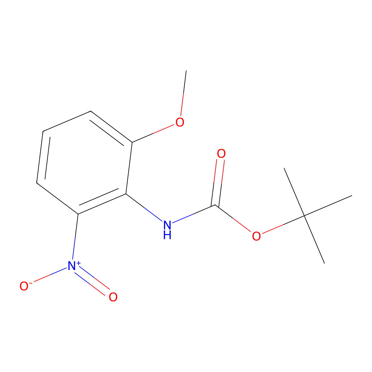 tert-Butyl (2-methoxy-6-nitrophenyl)carbamate molecular structure, CAS 1283176-56-6