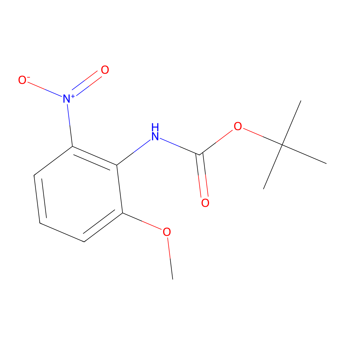tert-Butyl (2-methoxy-6-nitrophenyl)carbamate molecular structure, CAS 1283176-56-6