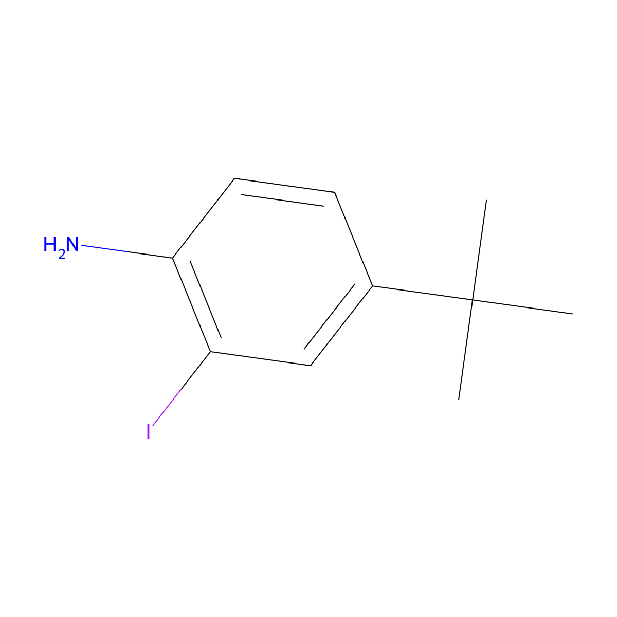 4-Tert-butyl-2-iodo-aniline molecular structure, CAS 128318-63-8