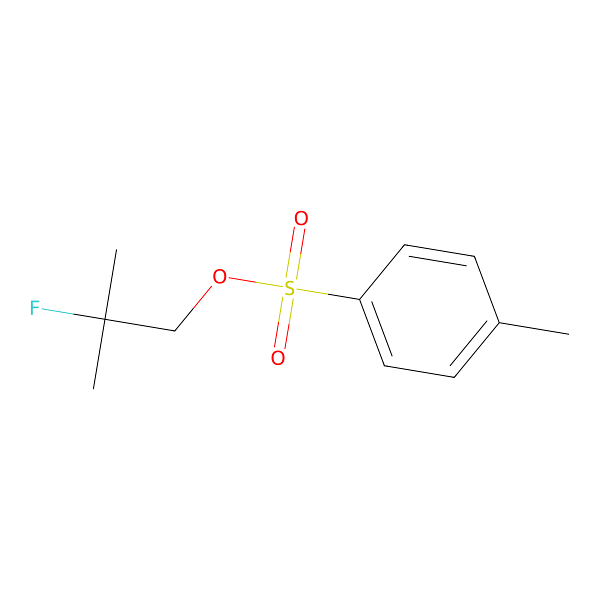 2-Fluoro-2-methylpropyl 4-methylbenzenesulfonate molecular structure, CAS 128318-73-0