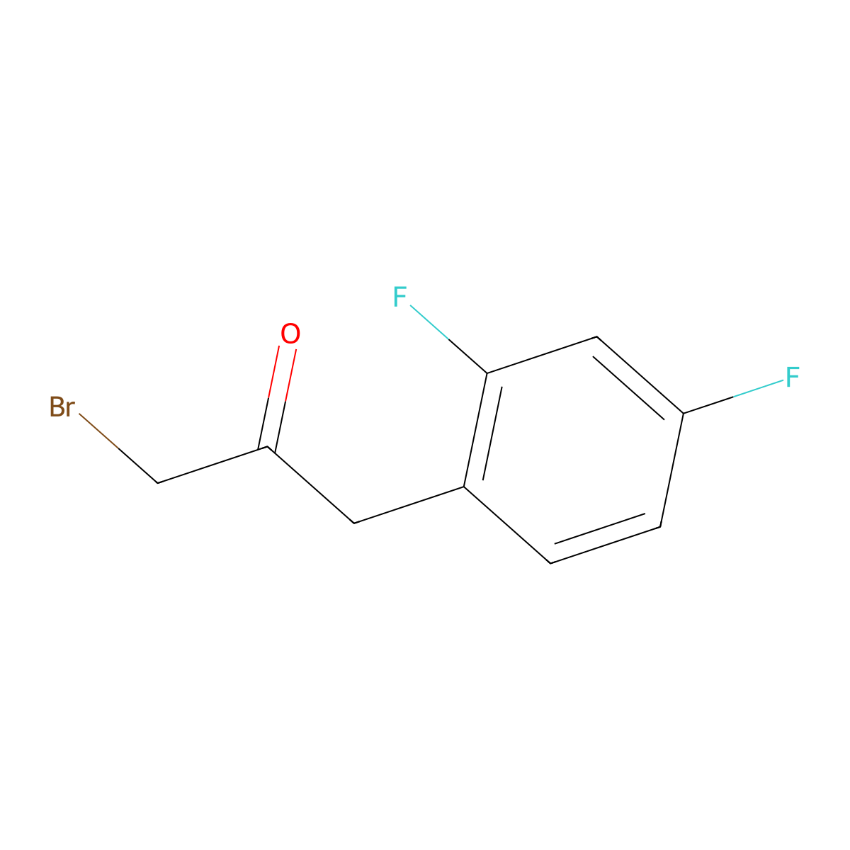 1-Bromo-3-(2,4-difluorophenyl)propan-2-one molecular structure, CAS 1283180-16-4