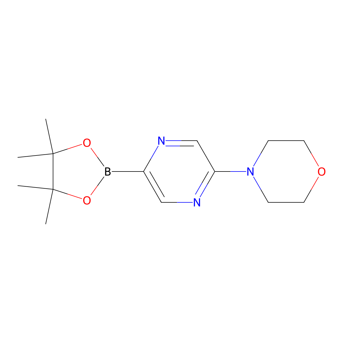 4-(5-(4,4,5,5-Tetramethyl-1,3,2-dioxaborolan-2-YL)pyrazin-2-YL)morpholine molecular structure, CAS 1283180-64-2