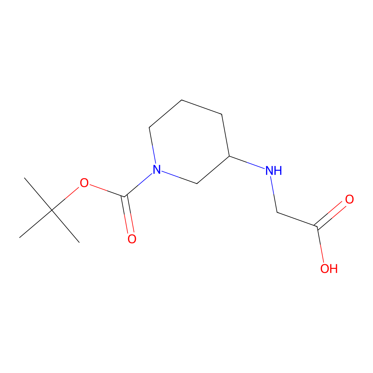 3-(Carboxymethyl-amino)-piperidine-1-carboxylic acid tert-butyl ester molecular structure, CAS 1283180-92-6