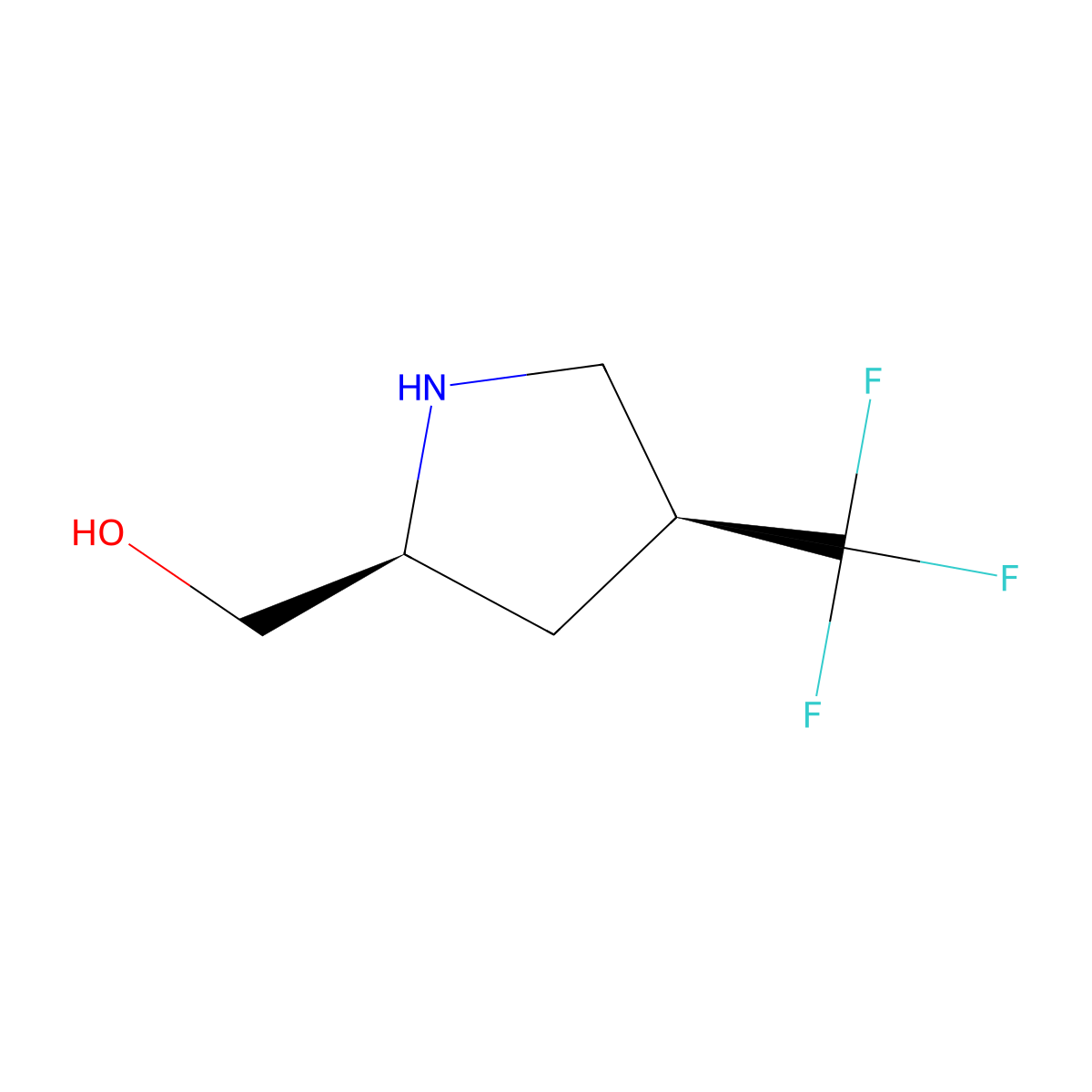 ((2S,4S)-4-(Trifluoromethyl)pyrrolidin-2-yl)methanol molecular structure, CAS 1283234-18-3