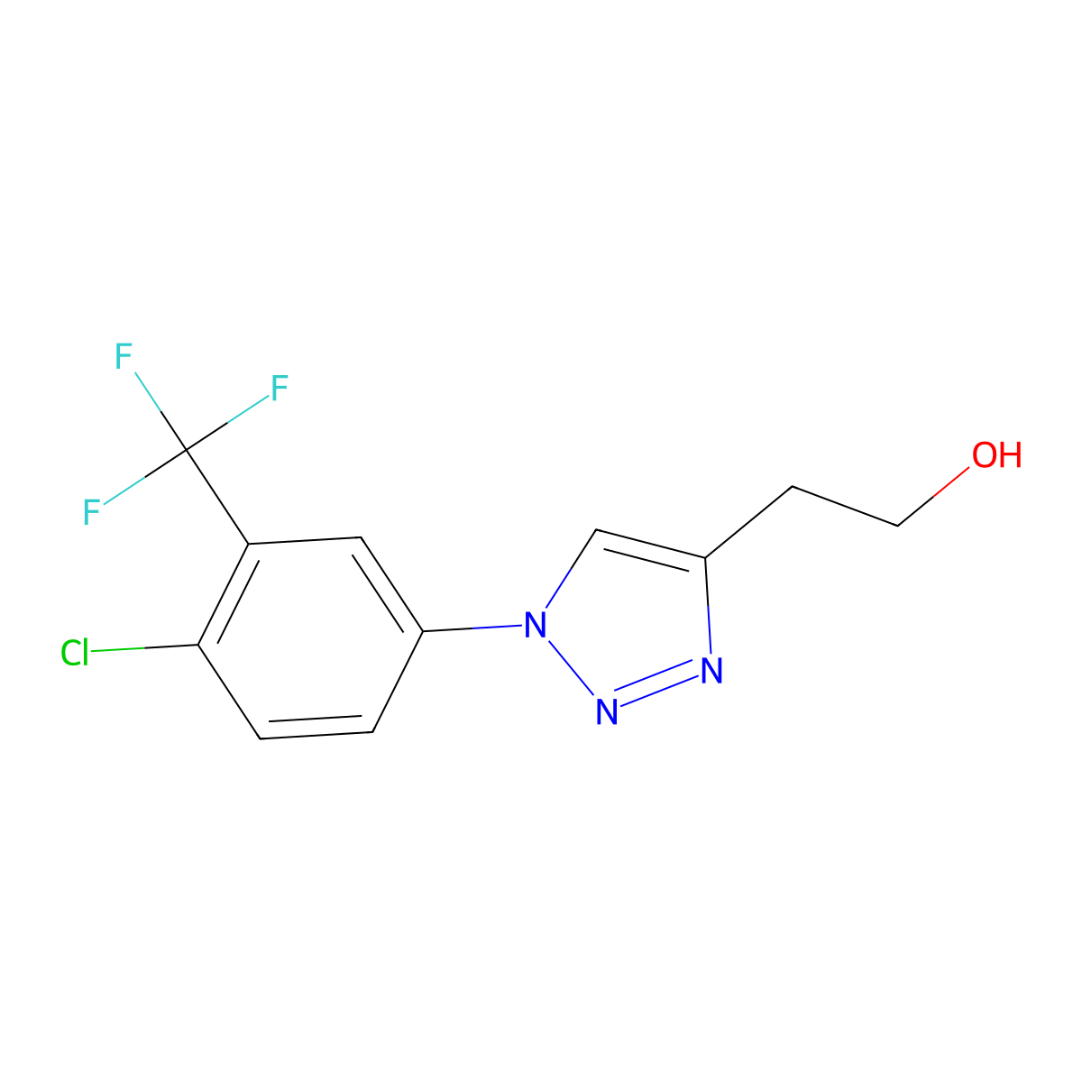 2-{1-[4-chloro-3-(trifluoromethyl)phenyl]-1H-1,2,3-triazol-4-yl}ethan-1-ol molecular structure, CAS 1283236-39-4