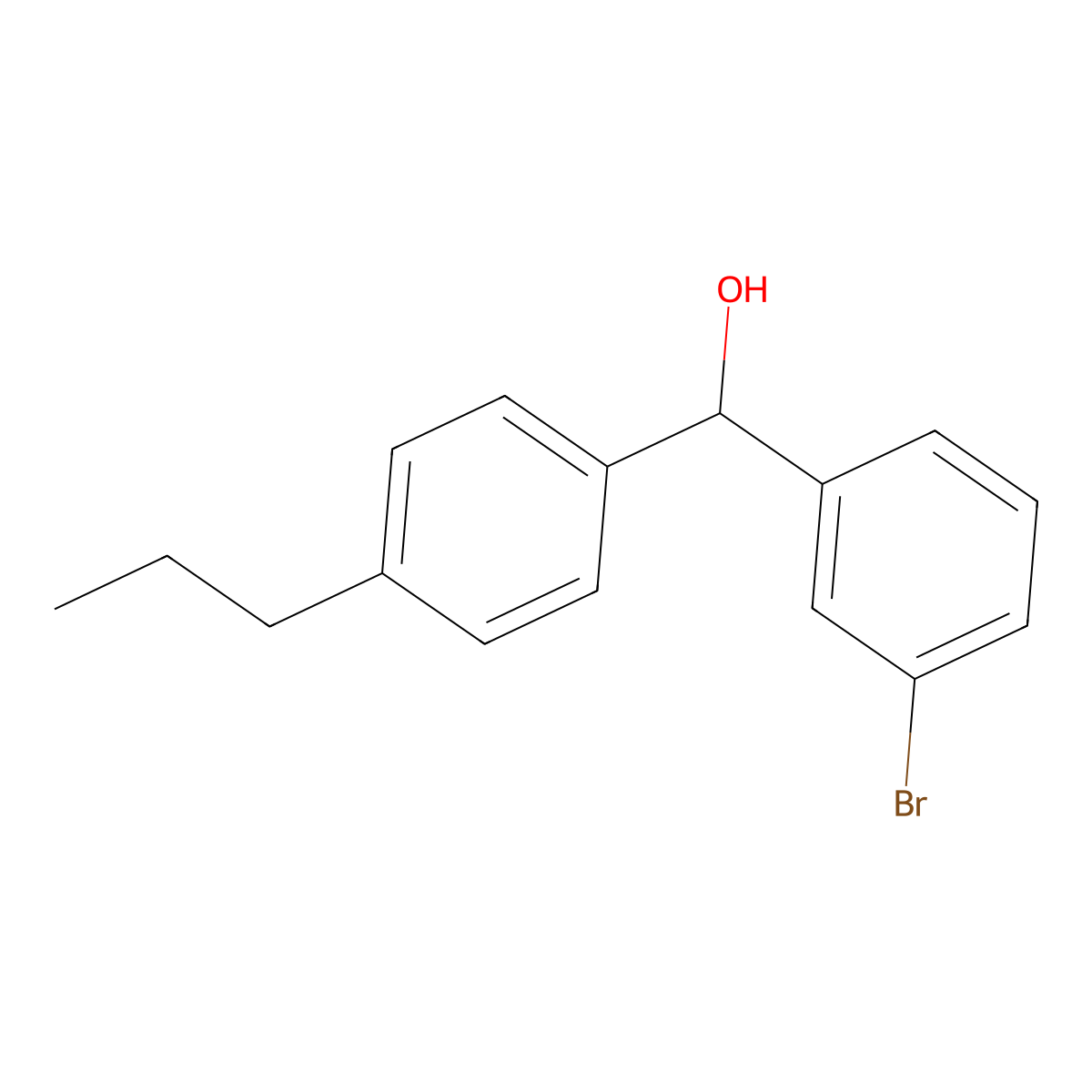 (3-Bromophenyl)(4-propylphenyl)methanol molecular structure, CAS 1283240-56-1