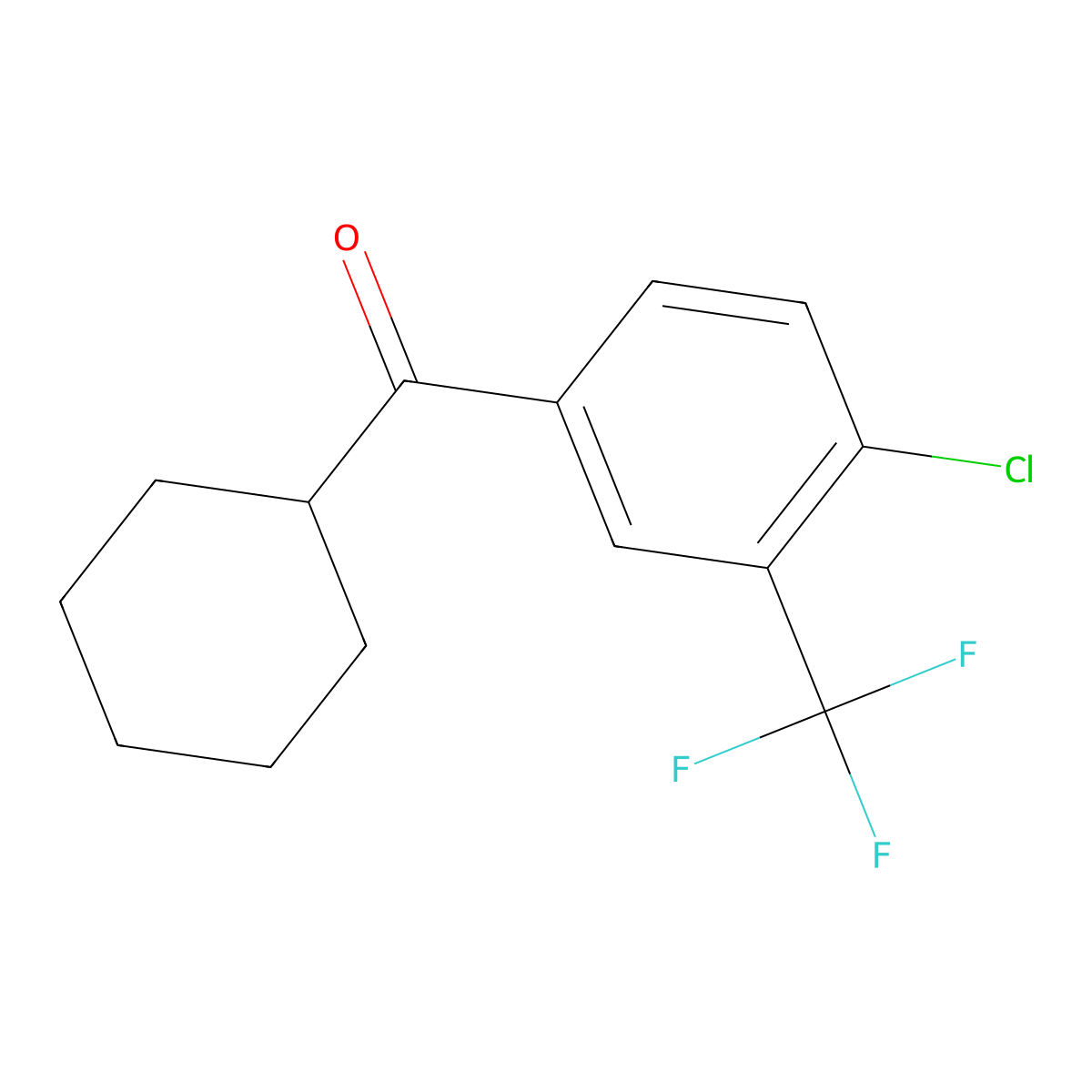 (4-Chloro-3-(trifluoromethyl)phenyl)(cyclohexyl)methanone molecular structure, CAS 1283249-78-4