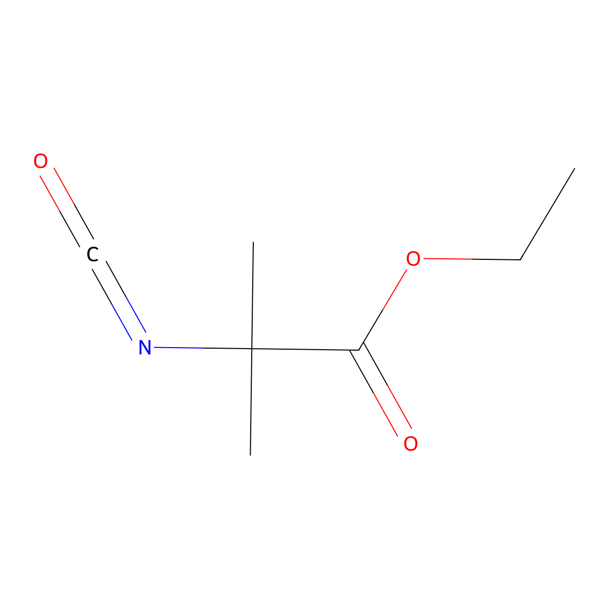 Ethyl 2-isocyanato-2-methylpropanoate molecular structure, CAS 128326-91-0