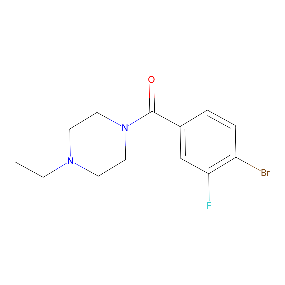 (4-Bromo-3-fluorophenyl)(4-ethyl-1-piperazinyl)methanone molecular structure, CAS 1283266-32-9
