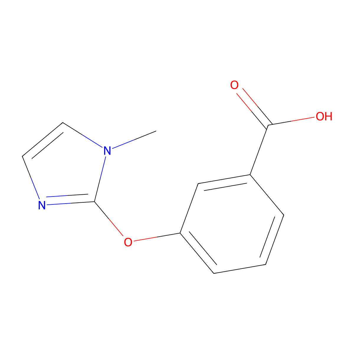 3-[(1-Methyl-1h-imidazol-2-yl)oxy]benzoic acid molecular structure, CAS 1283282-28-9